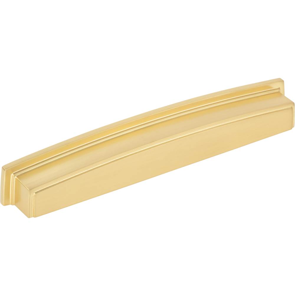 Jeffrey Alexander 192 mm Center Brushed Gold Square-to-Center Square Renzo Cabinet Cup Pull