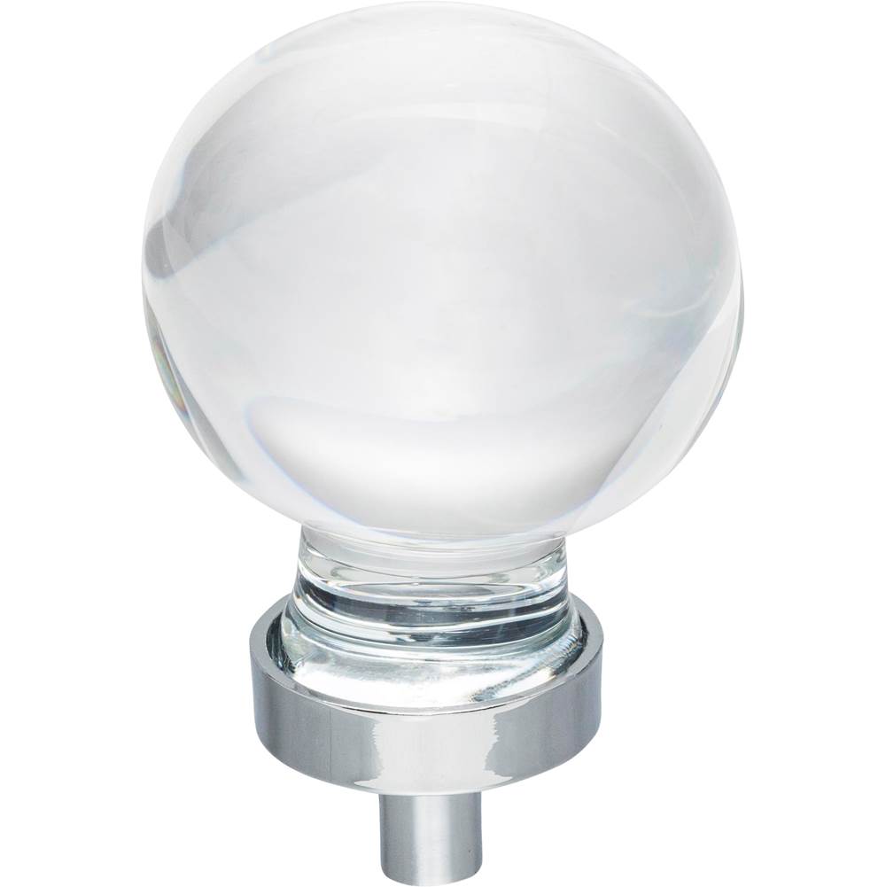 Jeffrey Alexander 1-3/8'' Diameter Polished Chrome Sphere Glass Harlow Cabinet Knob