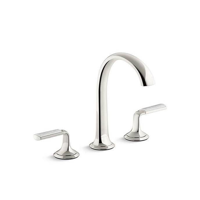 Kallista Script® Sink Faucet, Arch Spout, Frost Wave Lever Handles