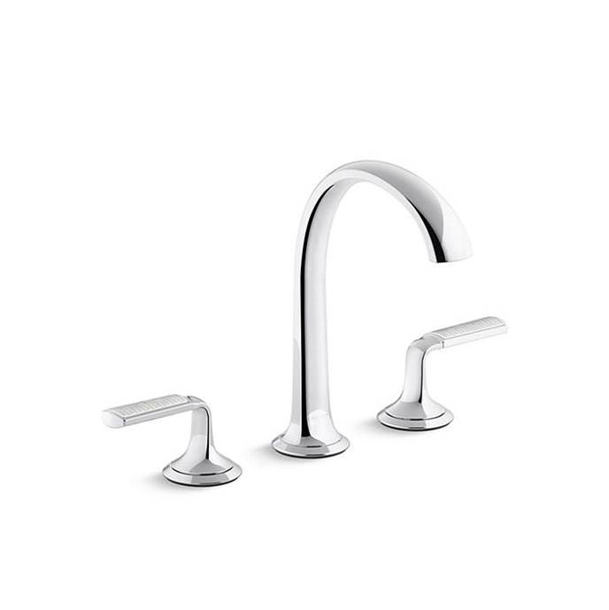 Kallista Script® Sink Faucet, Arch Spout, Frost Wave Lever Handles