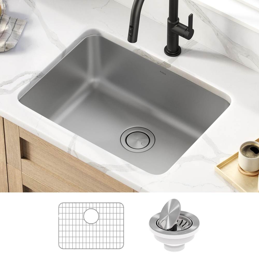 Kraus Dex 25'' Undermount 16 Gauge Stainless Steel Single Bowl Kitchen Sink