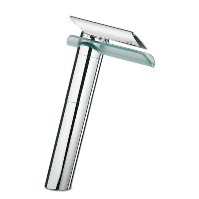 Latoscana Morgana Tall Single Handle Waterfall Style Lavatory Faucet With Glass Spout In Chrome For Vessel