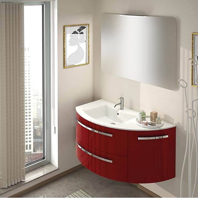 Latoscana Ambra 38'' Vanity With Right Rounded Cabinet In Blue Distante