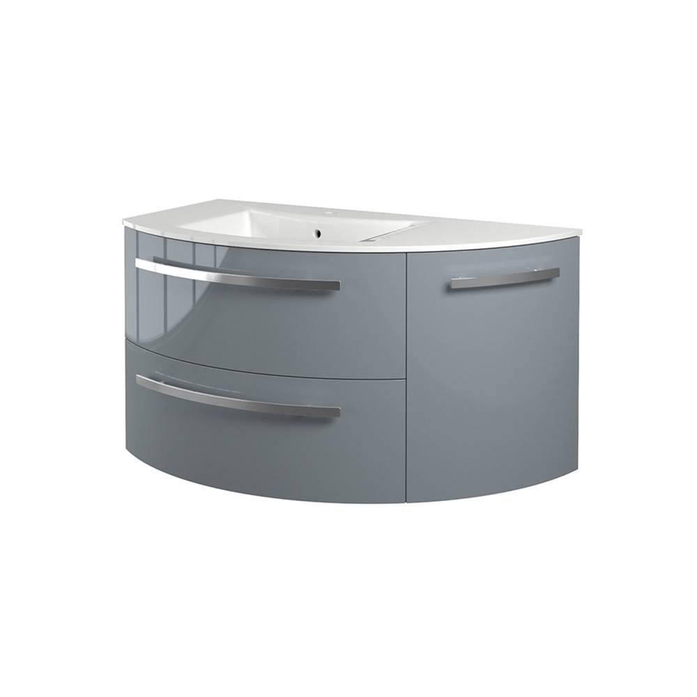 Latoscana Ambra 38'' Vanity With Right Rounded Cabinet In Grey