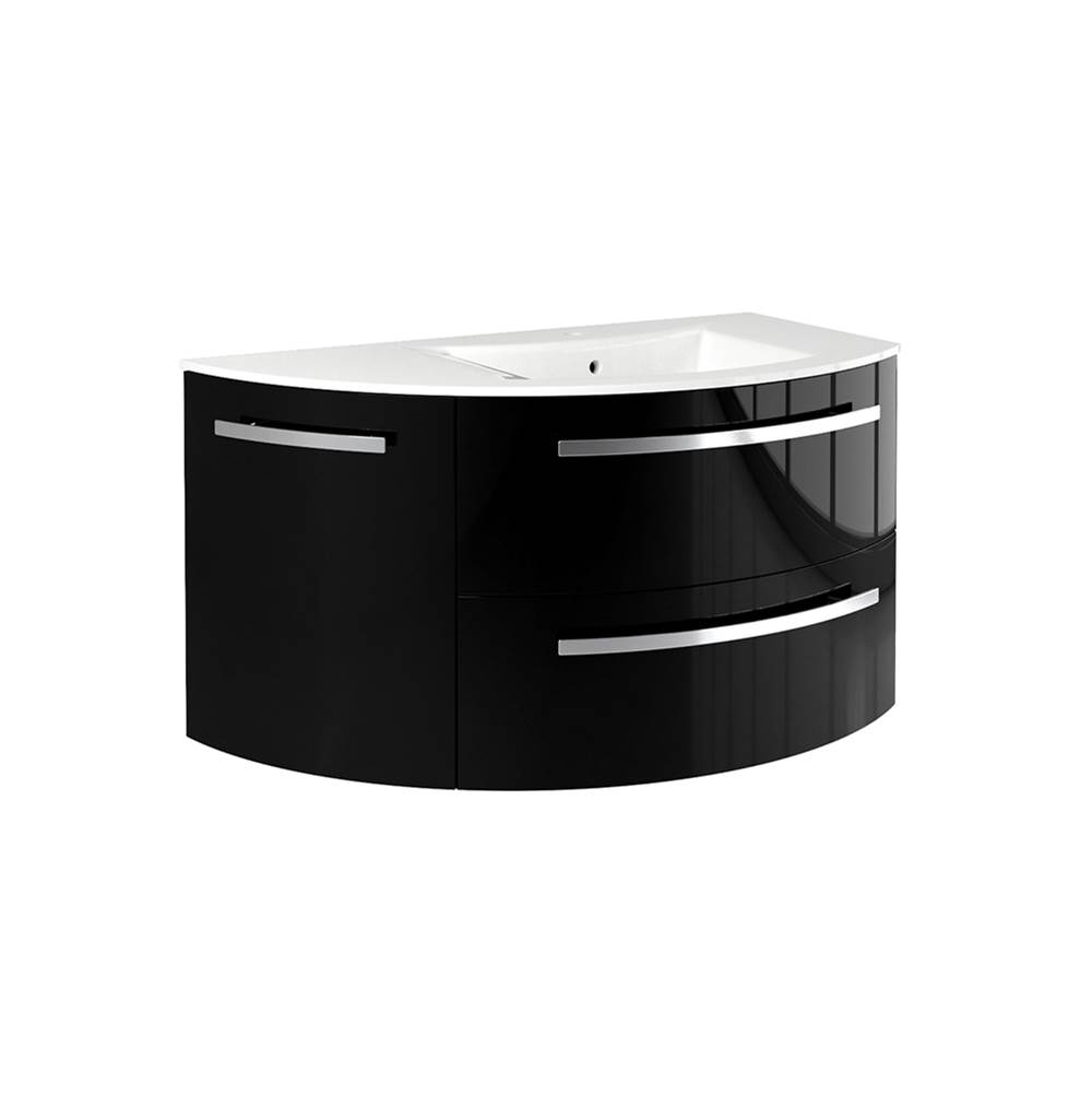 Latoscana Ambra 38'' Vanity With Left Rounded Cabinet In Black
