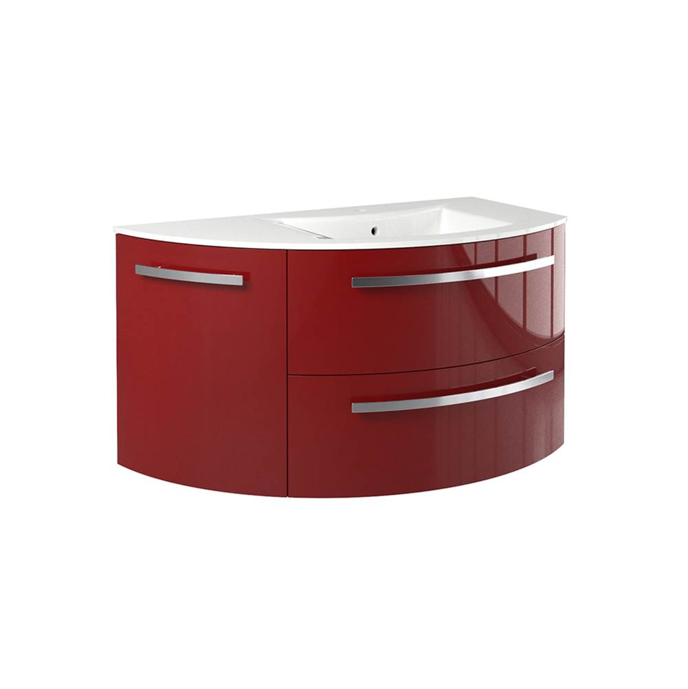 Latoscana Ambra 38'' Vanity With Left Rounded Cabinet In Red