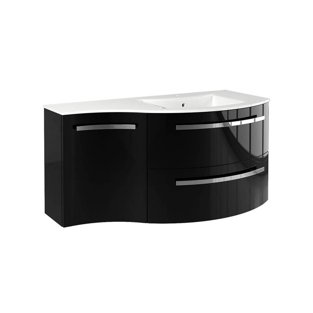 Latoscana Ambra 43'' Vanity With Left Concave Cabinet In Black