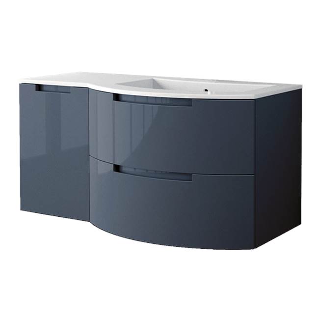 Latoscana Oasi 43'' Vanity With Left Side Cabinet In Blue Distante