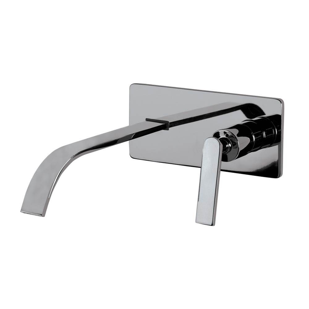 Lacava TRIM - Wall-mount two-hole faucet with one lever handle on the right, with backplate.