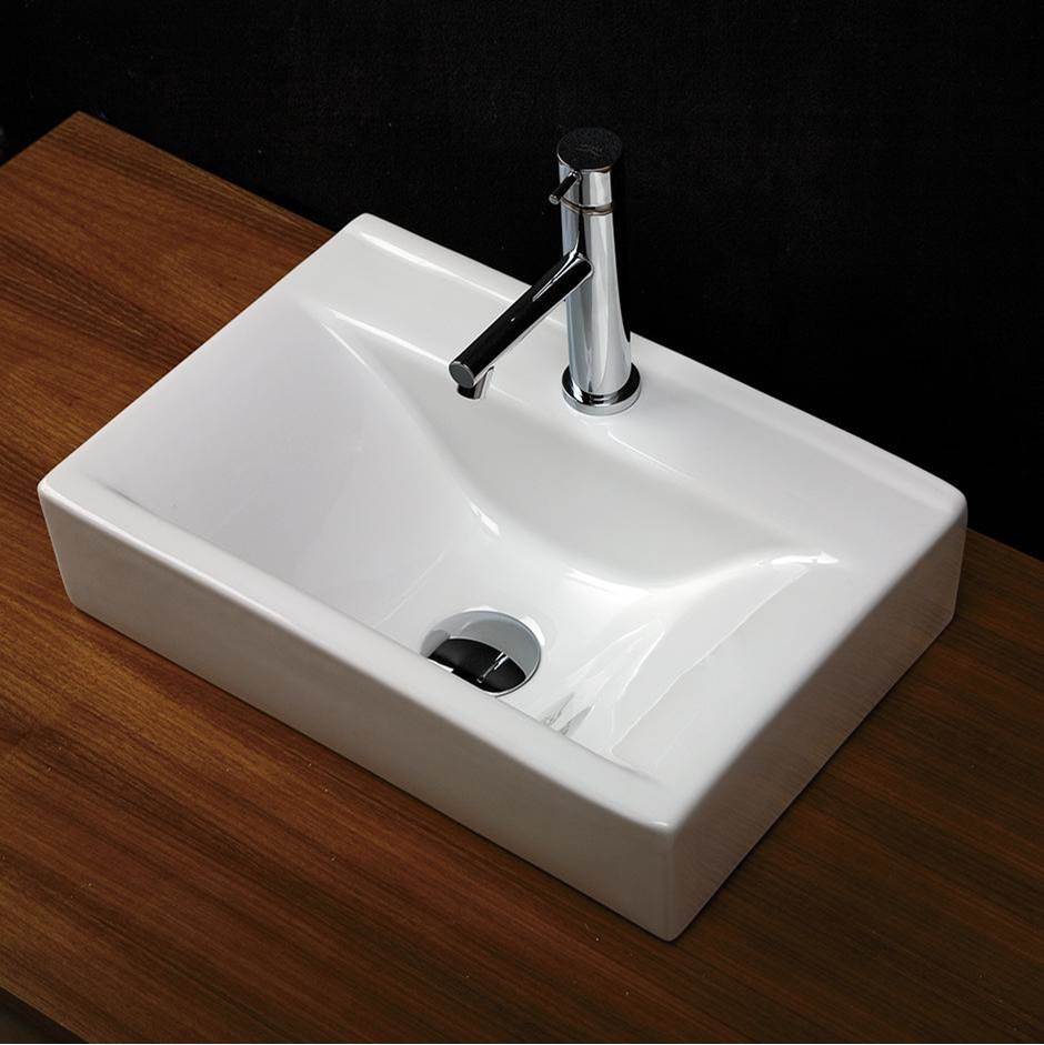 Lacava Above counter porcelain Bathroom Sink with 03 - three faucet holes in 8' spread