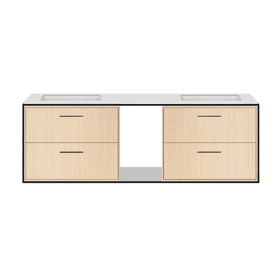 Lacava Metal frame  for wall-mount under-counter vanity LIN-UN-60A. Sold together with the cabinet and countertop.  W: 60'', D: 21'', H: 20''.