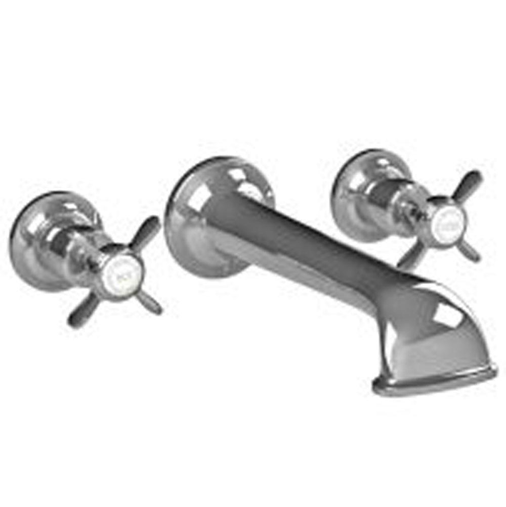 Lefroy Brooks Classic Cross Handle Wall Mounted Bath Filler Trim To Suit R1-4036 Rough, Silver Nickel