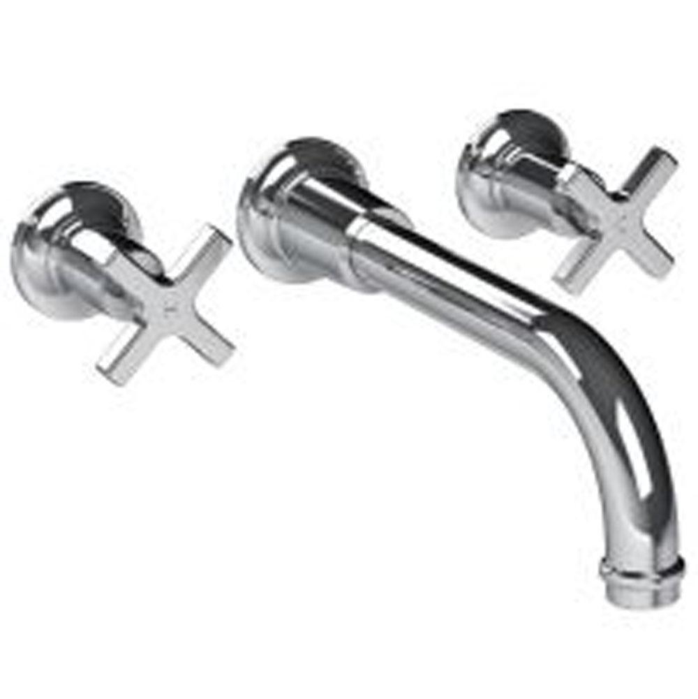 Lefroy Brooks Fleetwood Cross Handle Wall Mounted Bath Filler Trim To Suit R1-4018 Rough, Silver Nickel