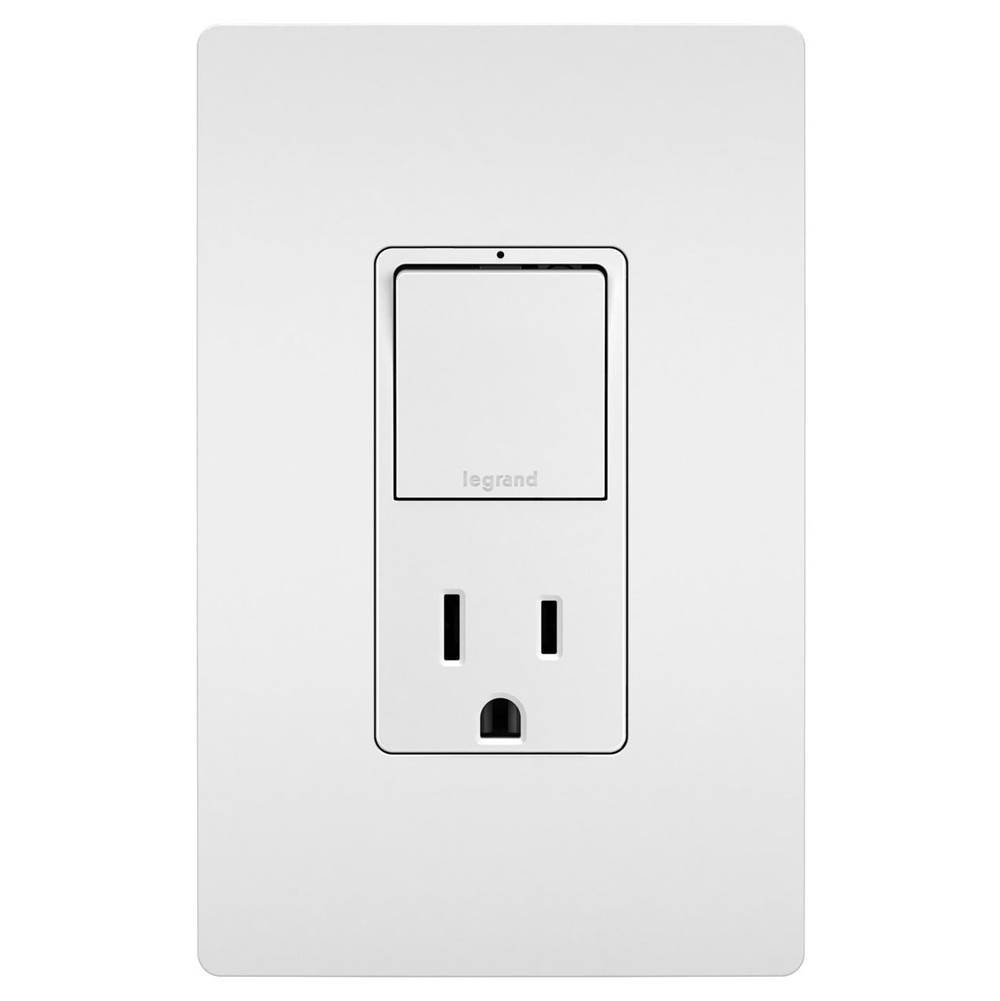 Legrand radiant Single-Pole/3-Way Switch with 15A Tamper-Resistant Outlet, White