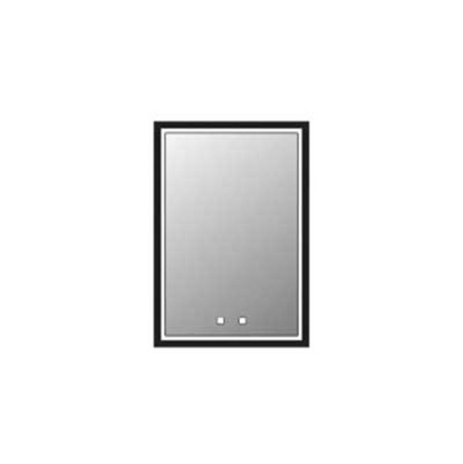 Madeli Illusion Lighted Mirrored Cabinet , 20X36''-Left Hinged-Recessed Mount, Brus. Nickel Frame-Lumen Touch+, Dimmer-Defogger-2700/4000 Kelvin