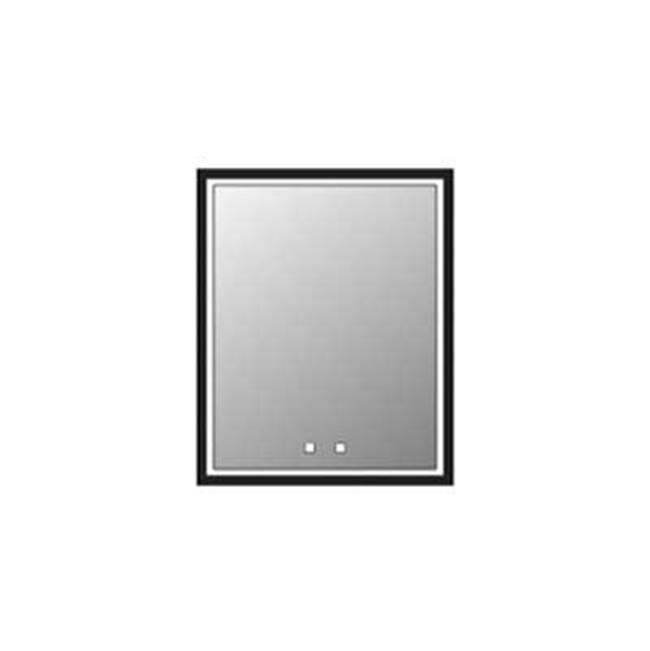 Madeli Illusion Lighted Mirrored Cabinet , 24X36''Right Hinged-Recessed Mount, Matte Black Frame-Lumen Touch+, Dimmer-Defogger-2700/4000 Kelvin