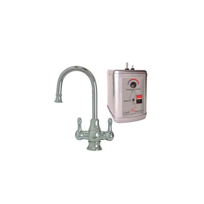 Mountain Plumbing Hot & Cold Water Faucet with Traditional Curved Body & Curved Handles & Little Gourmet® Premium Hot Water Tank