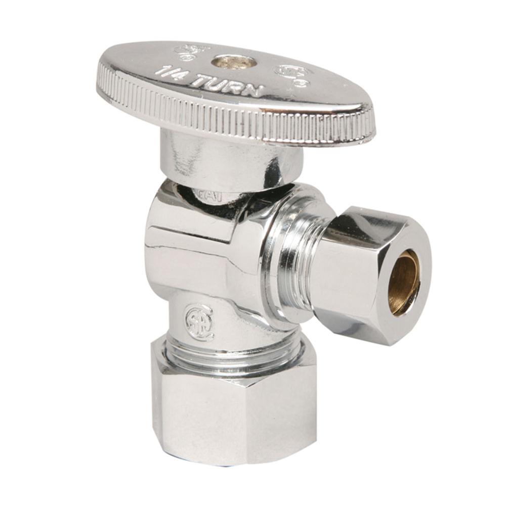 Mountain Plumbing Brass Oval Handle with 1/4 Turn Ball Valve - Lead Free - Angle (1/2'' Compression)