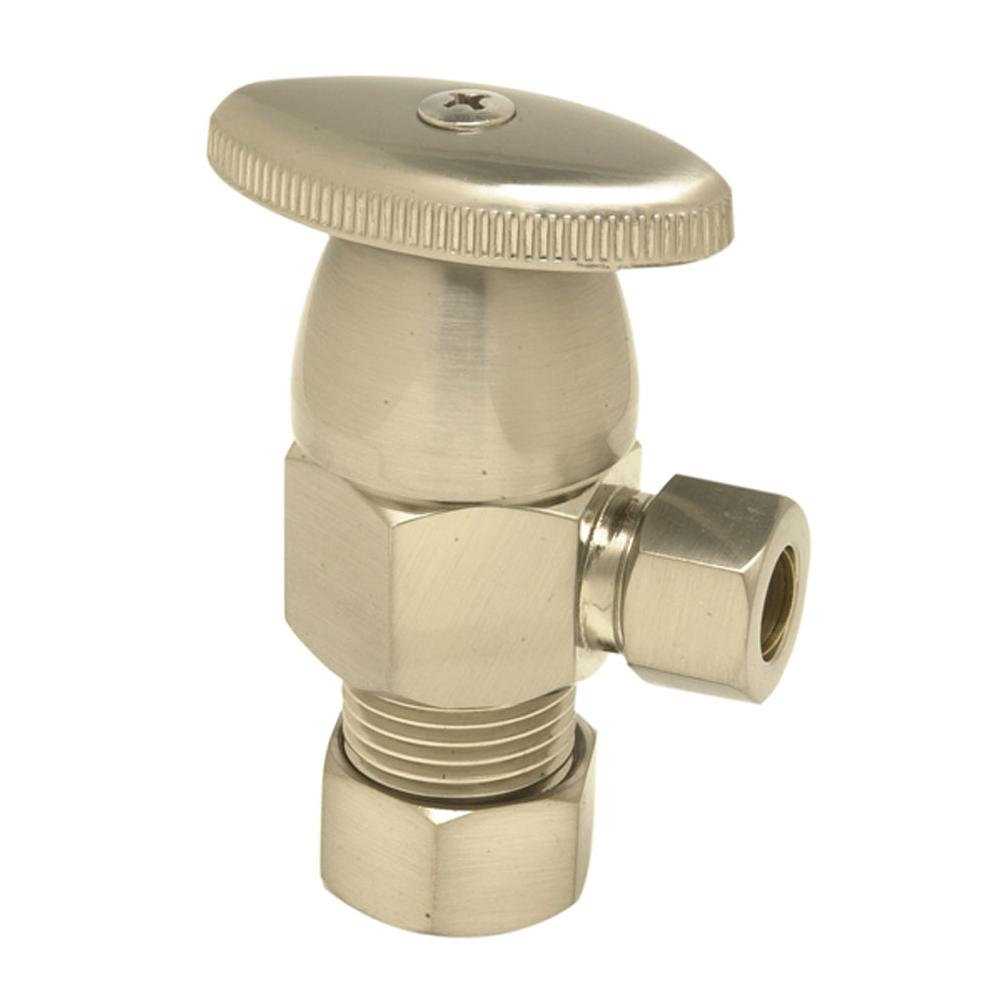 Mountain Plumbing Brass Oval Handle with 1/4 Turn Ceramic Disc Cartridge Valve - Lead Free - Angle (1/2'' Compression)