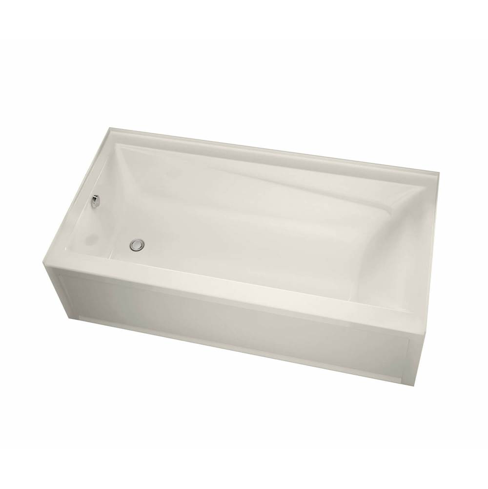 Maax Exhibit 6036 IFS Acrylic Alcove Left-Hand Drain Combined Whirlpool & Aeroeffect Bathtub in Biscuit