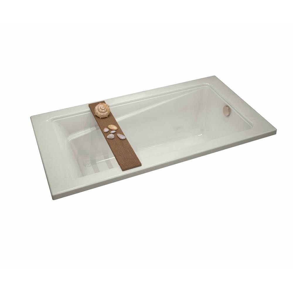 Maax Exhibit 6636 Acrylic Drop-in End Drain Aeroeffect Bathtub in Biscuit