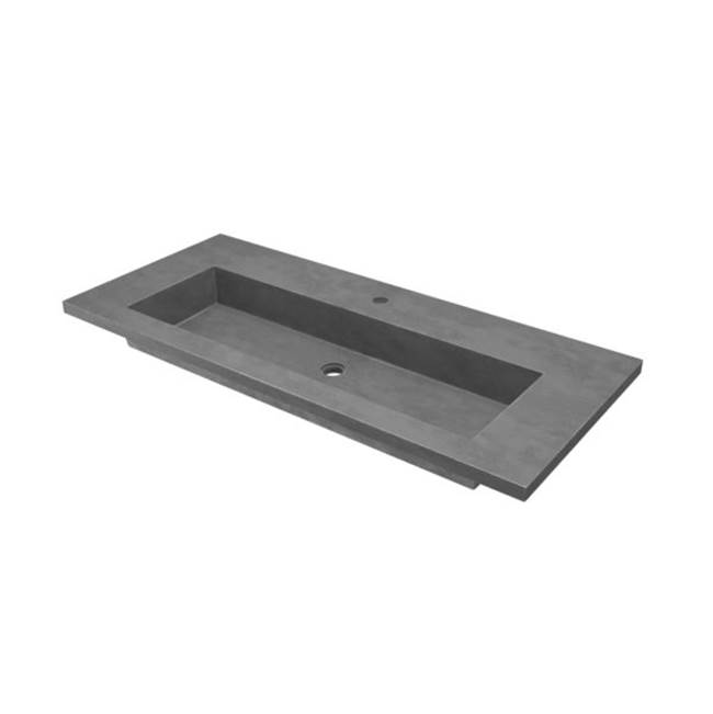 Native Trails 48'' Capistrano Vanity Top with Integral Trough in Slate - Single Faucet Cutout