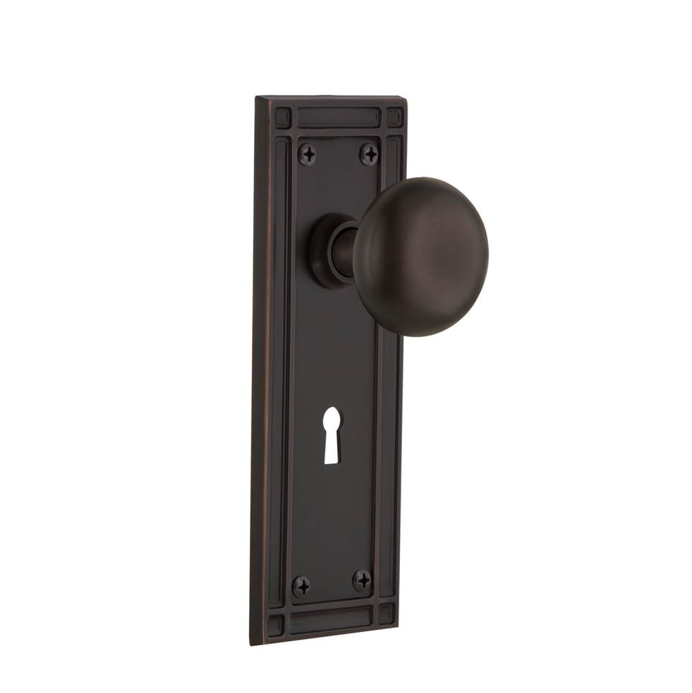 Nostalgic Warehouse Nostalgic Warehouse Mission Plate with Keyhole Privacy New York Door Knob in Timeless Bronze