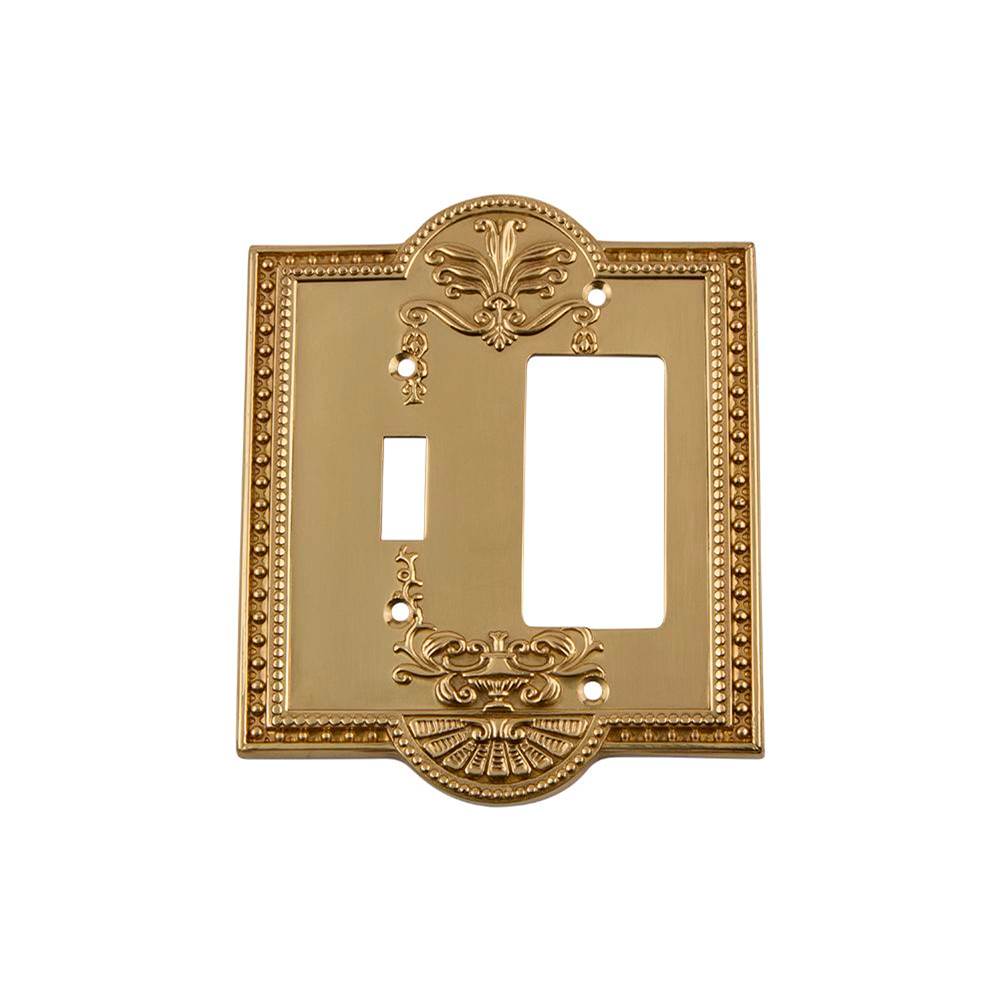 Nostalgic Warehouse Nostalgic Warehouse Meadows Switch Plate with Toggle and Rocker in Unlacquered Brass