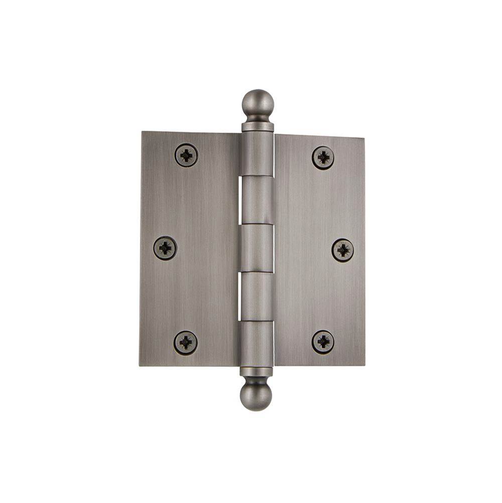 Nostalgic Warehouse Nostalgic Warehouse 3.5'' Ball Tip Residential Hinge with Square Corners in Antique Pewter