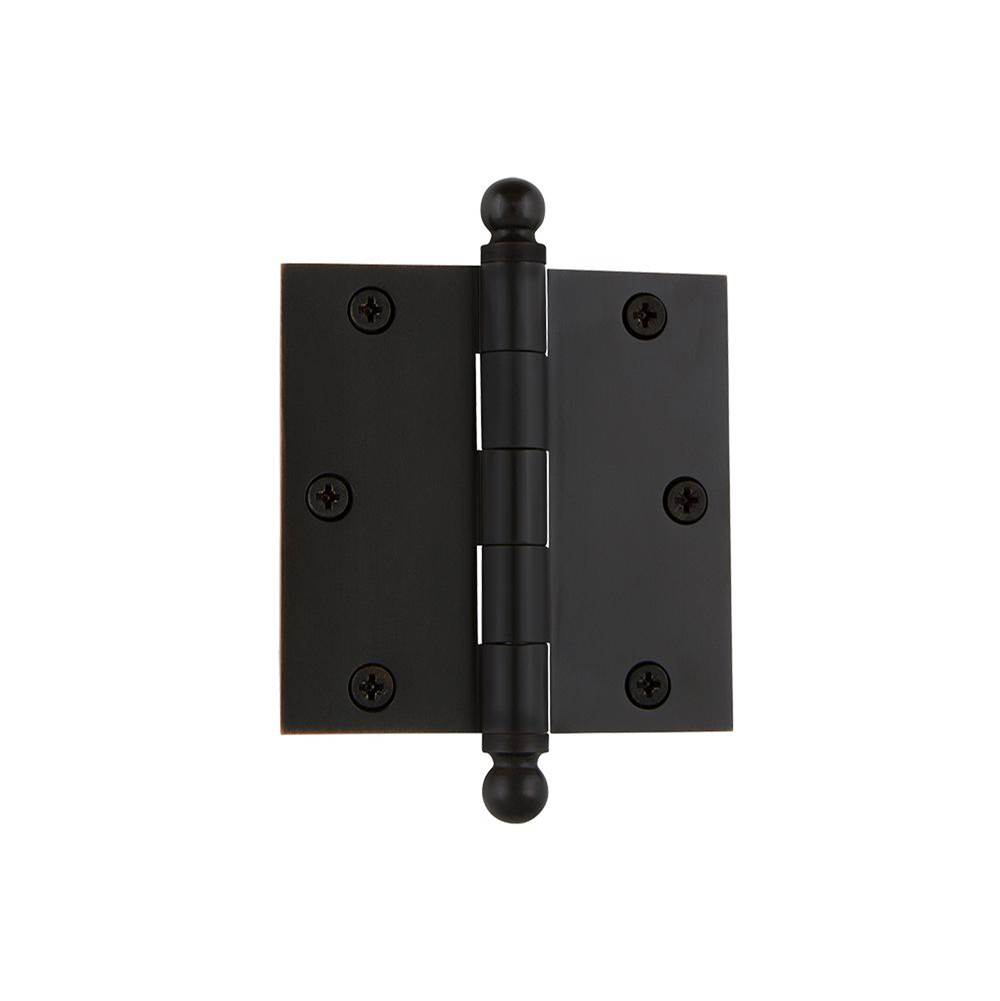 Nostalgic Warehouse Nostalgic Warehouse 3.5'' Ball Tip Residential Hinge with Square Corners in Oil-Rubbed Bronze