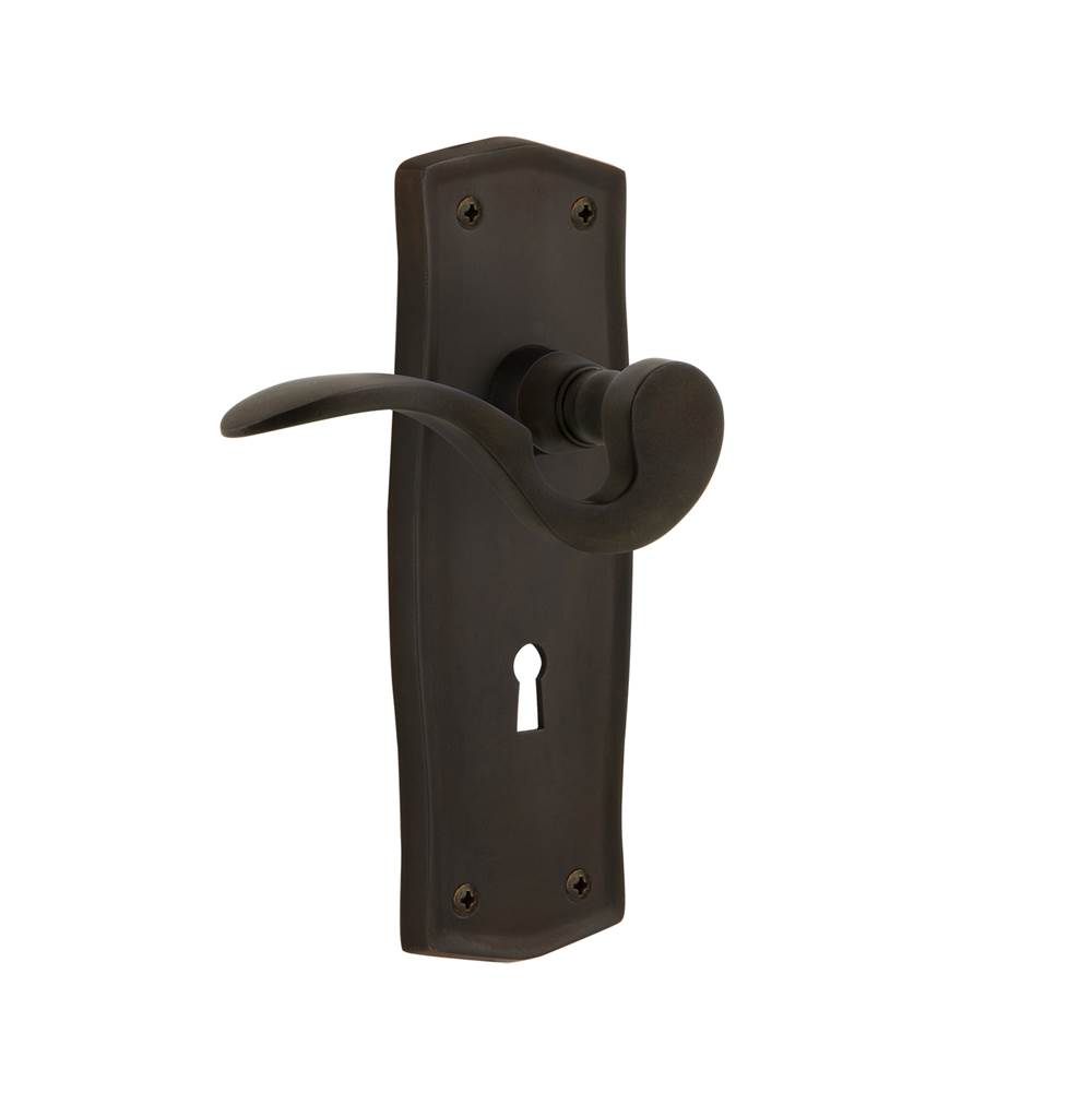 Nostalgic Warehouse Nostalgic Warehouse Prairie Plate Passage with Keyhole Manor Lever in Oil-Rubbed Bronze
