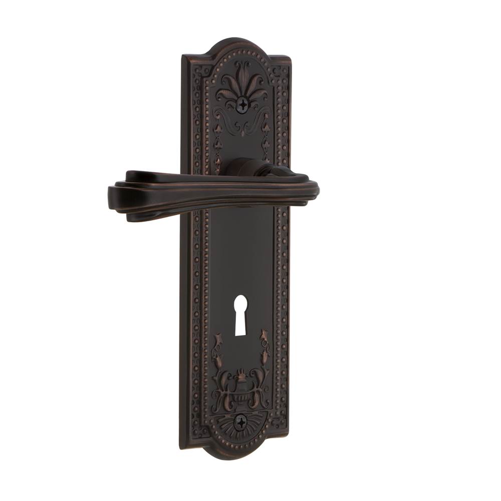 Nostalgic Warehouse Nostalgic Warehouse Meadows Plate Passage with Keyhole Fleur Lever in Timeless Bronze