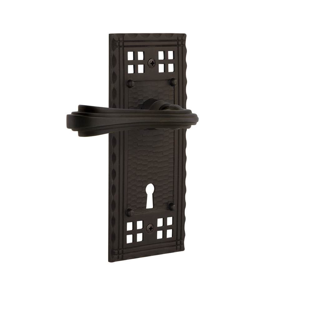 Nostalgic Warehouse Nostalgic Warehouse Craftsman Plate Privacy with Keyhole Fleur Lever in Oil-Rubbed Bronze