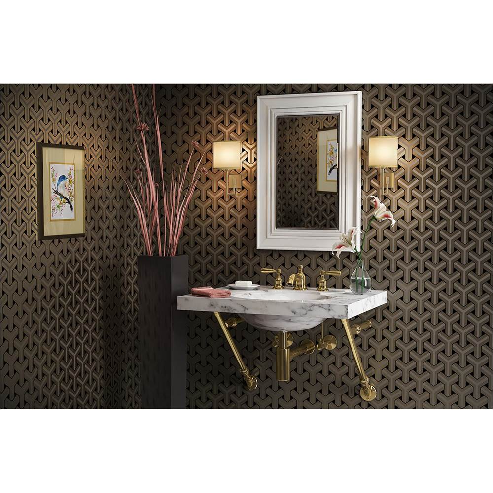 Palmer Industries Wall Mount Sys Apex in Aged Brass Lacquered