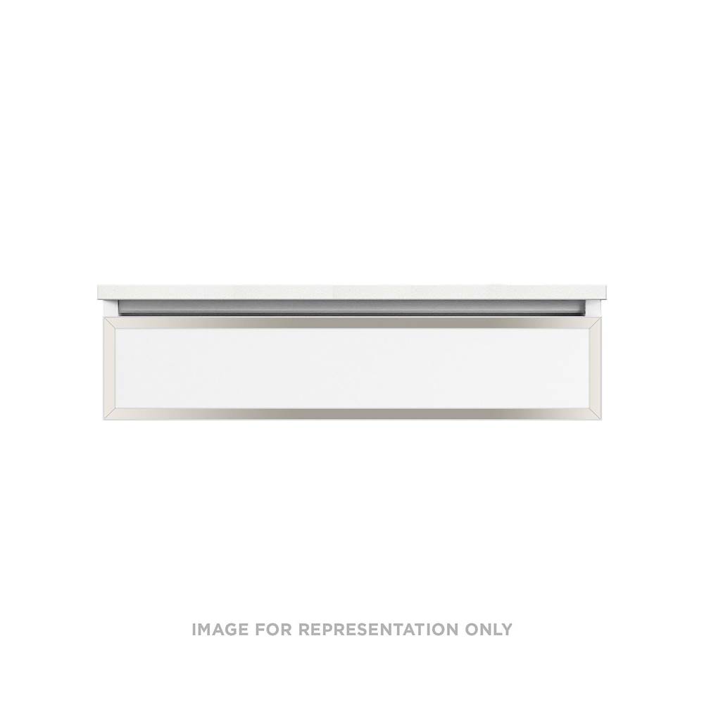 Robern Profiles Framed Vanity, 36'' x 7-1/2'' x 18'', Tinted Gray Mirror, Polished Nickel Frame, Tip Out Drawer