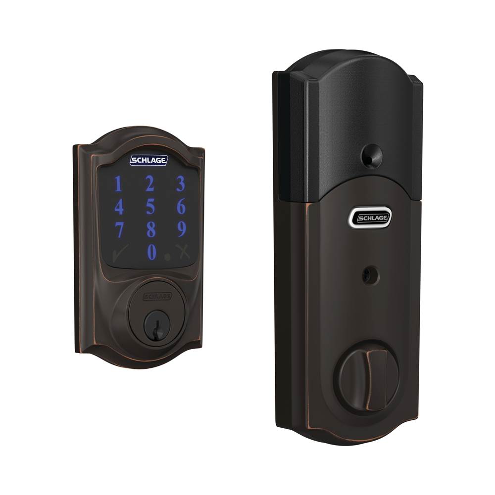 Schlage Connect  Smart Deadbolt with Alarm with Camelot Trim, Z-Wave Plus Enabled