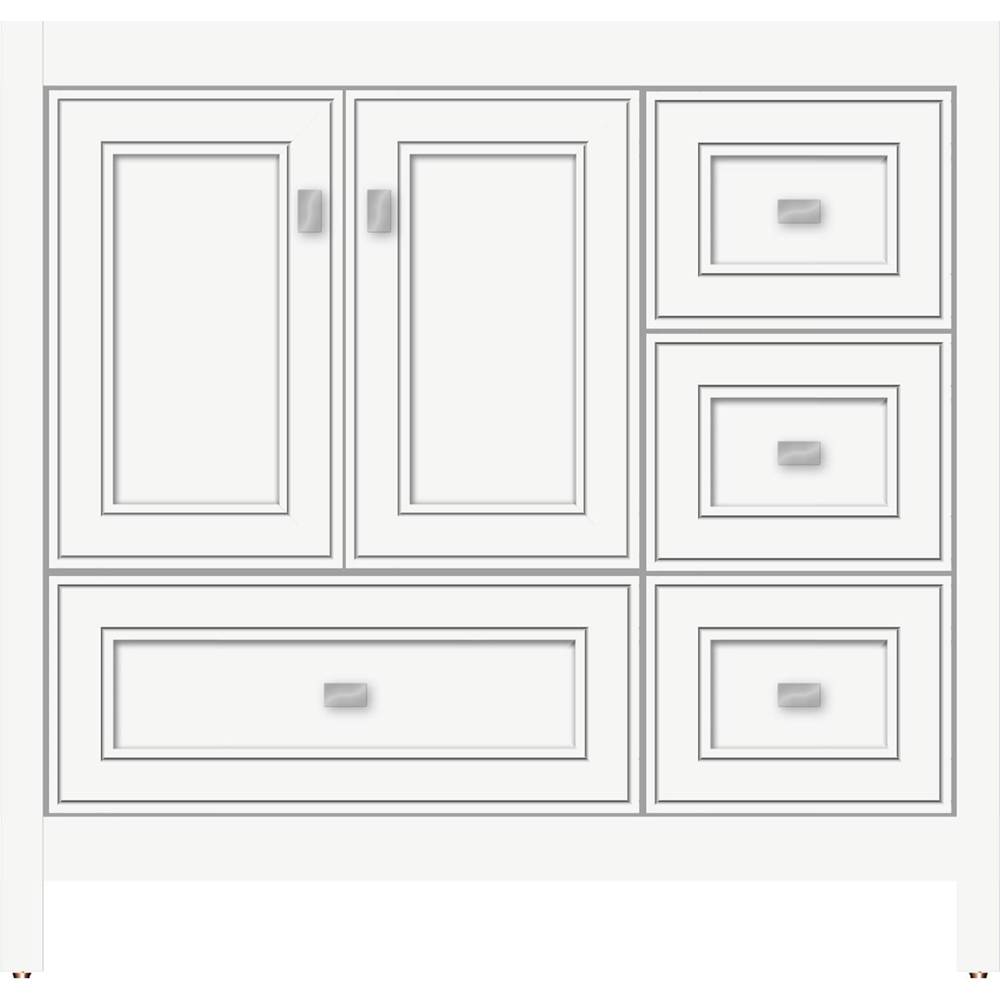 Strasser Woodenworks 36 X 18.5 X 34.5 Alki Essence Vanity Deco Miter Sat White Rh
