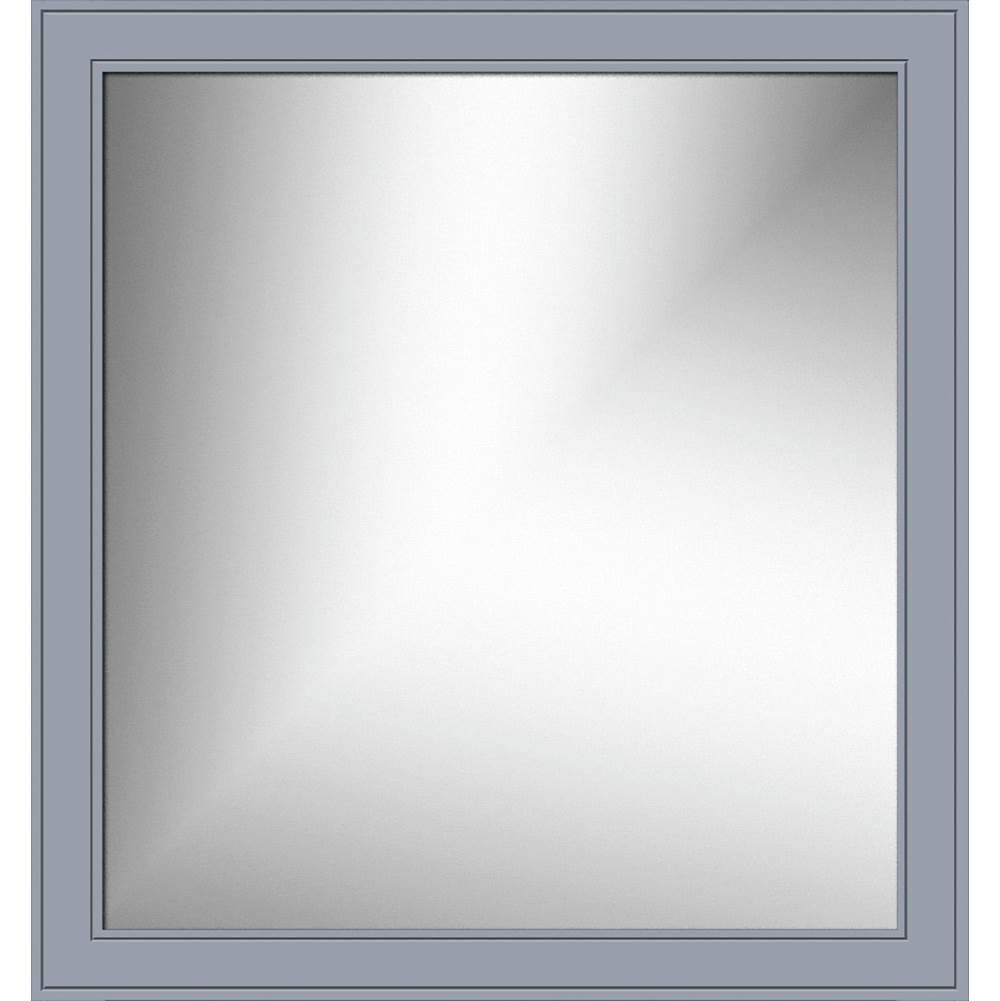 Strasser Woodenworks 30 X .75 X 32 Framed Mirror Non-Bev Deco Miter Sat Silver
