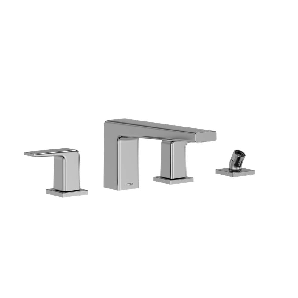 TOTO Toto® Gb Two-Handle Deck-Mount Roman Tub Filler Trim With Handshower, Polished Chrome