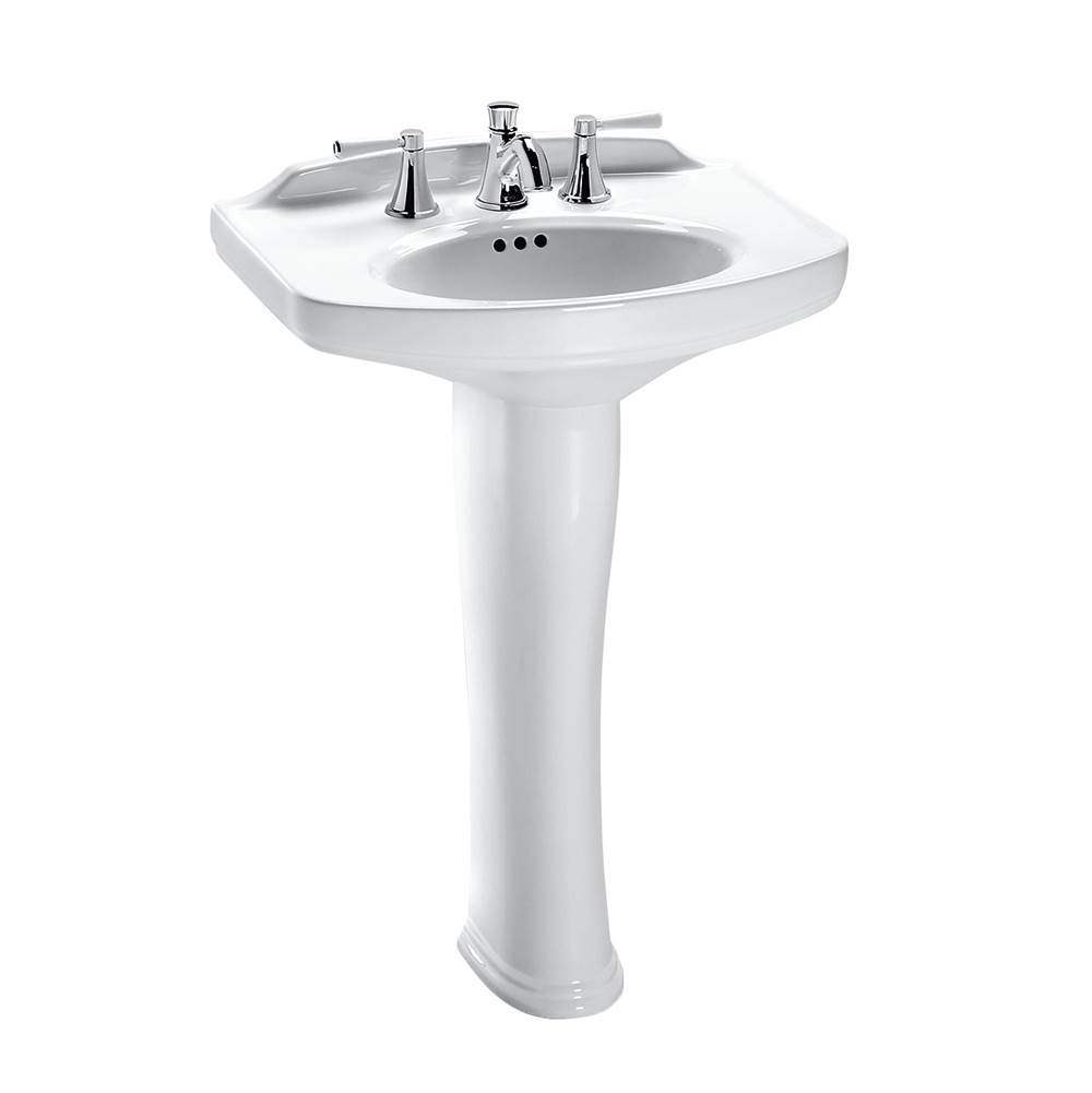 TOTO Toto® Dartmouth® Rectangular Pedestal Bathroom Sink With Arched Front For 4 Inch Center Faucets, Cotton White