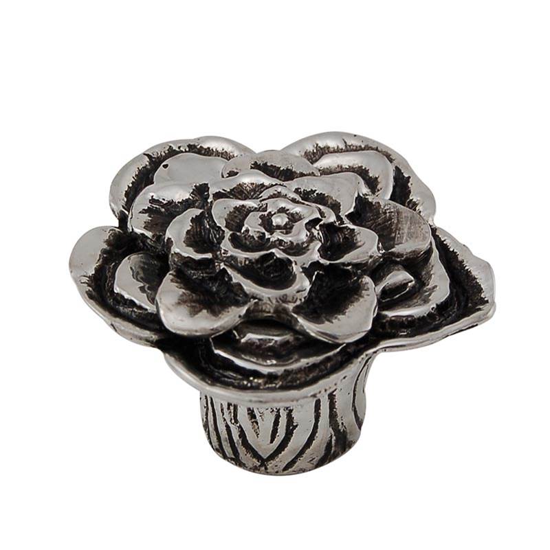 Antique Silver Vicenza Designs K1209 Carlotta Double Rose with Large Center Knob Large