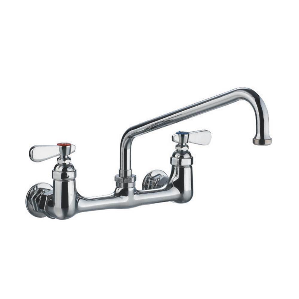 Whitehaus Collection Heavy Duty Wall Mount Utility Faucet with an Extended Swivel Spout and Lever Handles