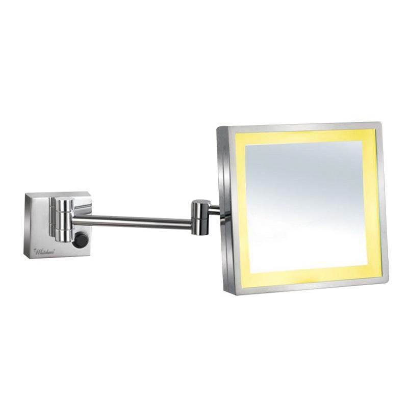 Whitehaus Collection Square Wall Mount Led 5X Magnified Mirror