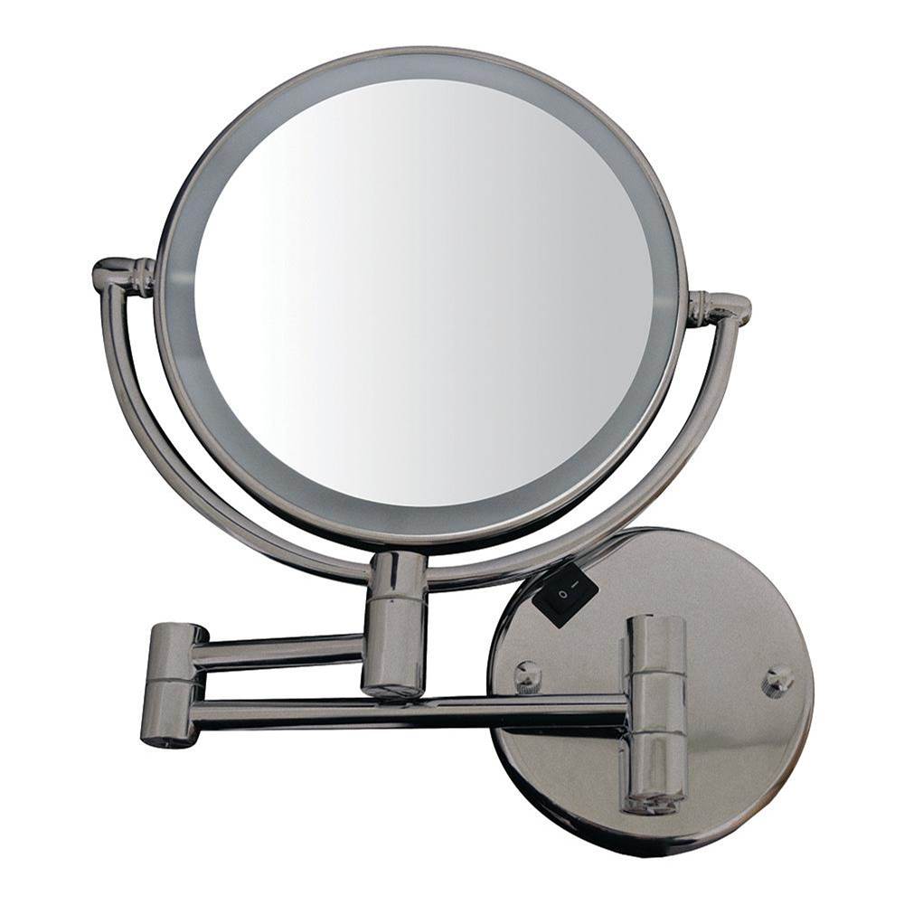 Whitehaus Collection Round Wall Mount Dual Led 7X Magnified Mirror