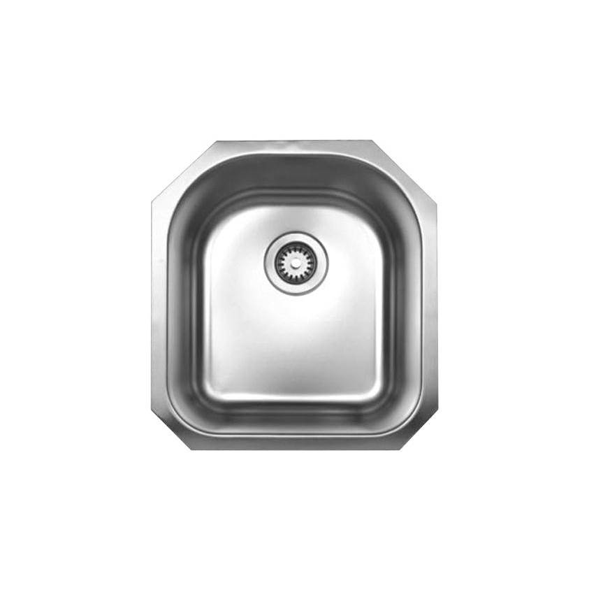 Whitehaus Collection Noah's Collection Brushed Stainless Steel Single D-Shaped Bowl Undermount Sink