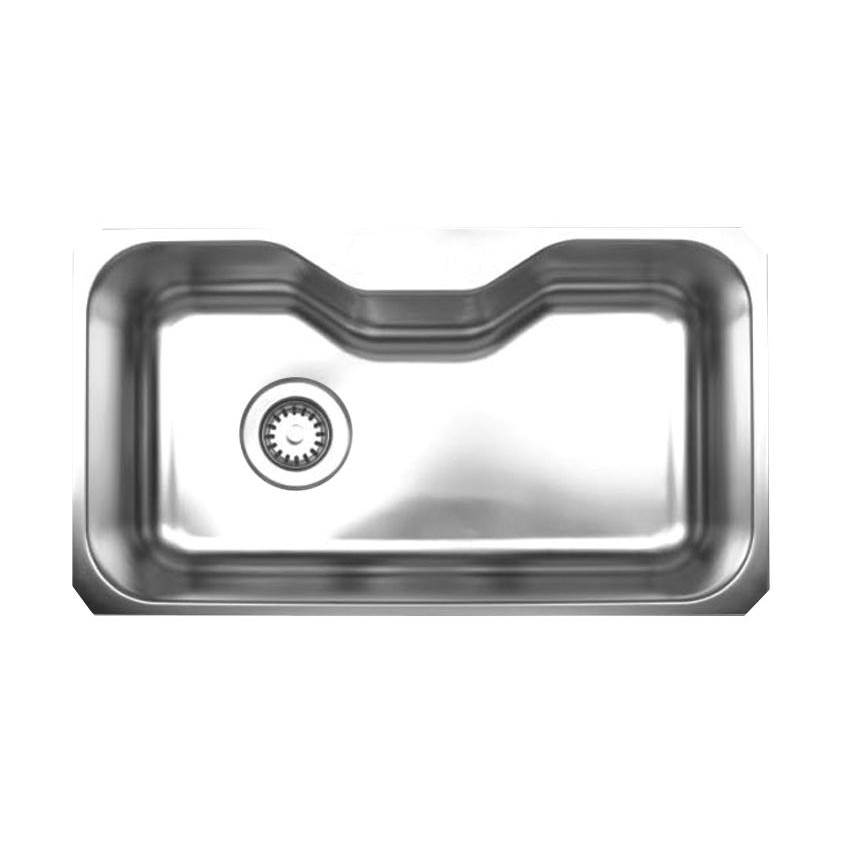 Whitehaus Collection Noah's Collection Brushed Stainless Steel Single Bowl Undermount Sink
