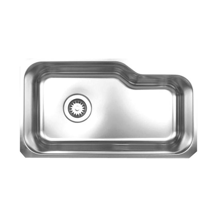 Whitehaus Collection Noah's Collection Brushed Stainless Steel Single Bowl Undermount Sink
