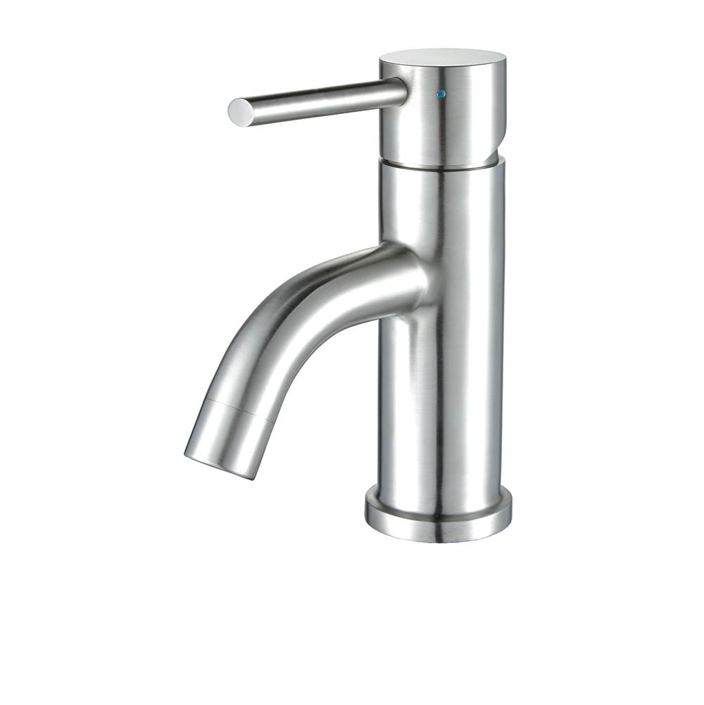 Whitehaus Collection Waterhaus Solid Stainless Steel, Single Hole, Single Lever Lavatory Faucet with Matching Pop-up Waste