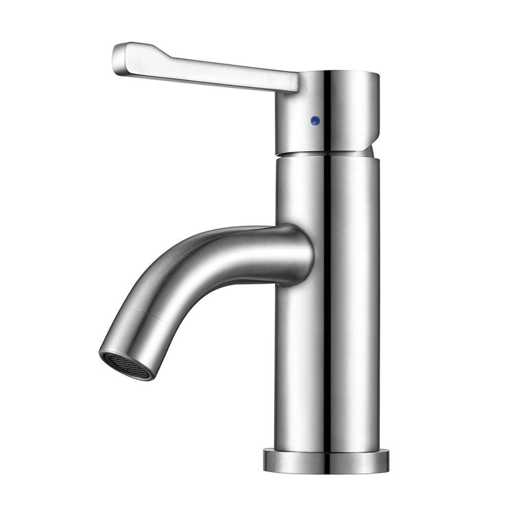 Whitehaus Collection Waterhaus Solid Stainless Steel, single hole, extended single lever lavatory faucet