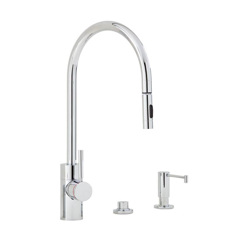 Waterstone Waterstone Contemporary PLP Pulldown Faucet - Lever Sprayer - 3pc. Suite